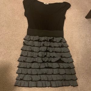 Black ruffle dress
